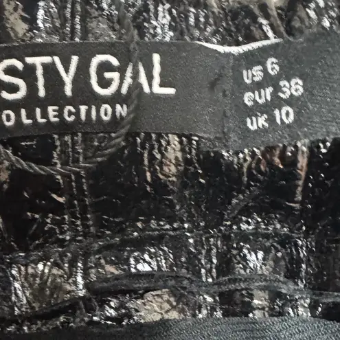 Nasty Gal Collection Black Vinyl Analysis Pants Joggers Elastic Waist Size 6 NWT