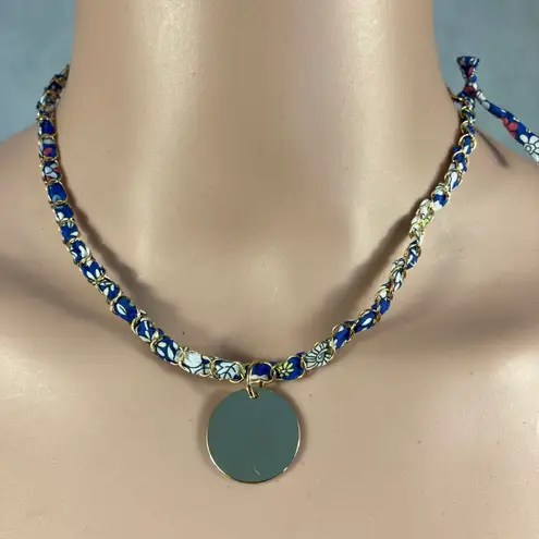 Picky Pica NWT Necklaces Mix of Cotton fabric, Silver Chain and Brass Plate