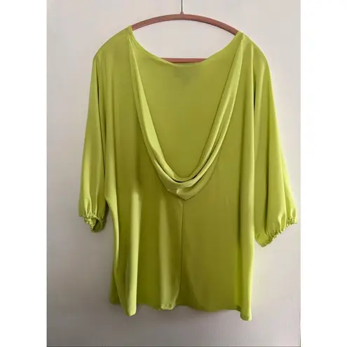 Antthony Lime Green Draped Back Top Batwing Sleeves Loose Fit L Size L