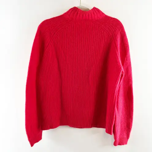 360 Cashmere Sophia Long Sleeve Mock Neck Pullover Cashmere Sweater Red Small