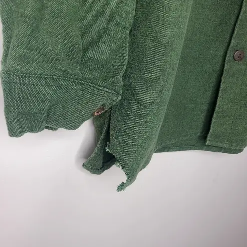 Ganesh Himal Hand Made Tunic Button Down Psychadelic Hippie Aliens Size XL Green