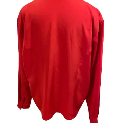 Bonworth Vintage Red Romantic Cottagecore Whimsygoth Tulip Floral Appliqué Top