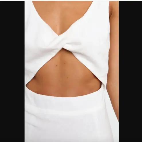 Petal and Pup White Apollo Twist Front Cut Out Midi Dress 4