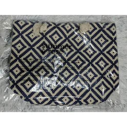 Summer & Rose Navy Diamond Beach Tote - NIP
