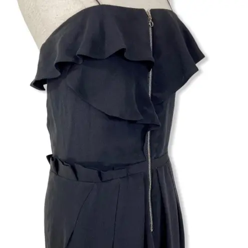 Black Silk ruffle dress by Athe Vanessa Bruno short Little Black dress EU 40 Size undefined