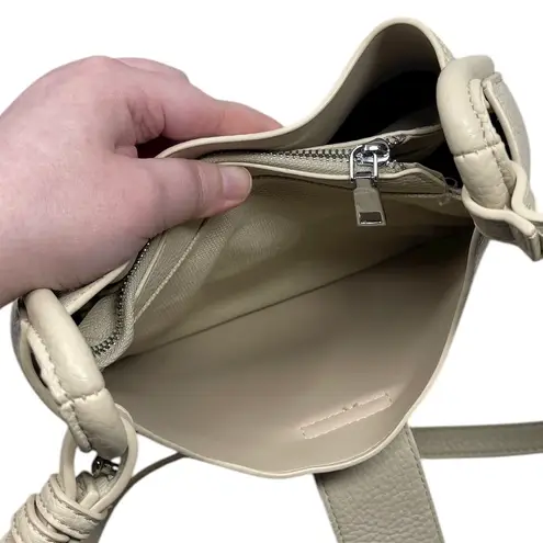 Miztique Chic Cream Faux Leather Shoulder Bag with Silver Accents Classic Tan