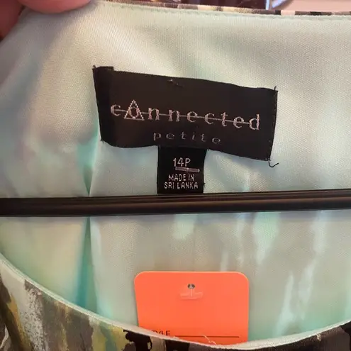 Connected Apparel NWOT GREEN PRINT DRESS SIZE 14P