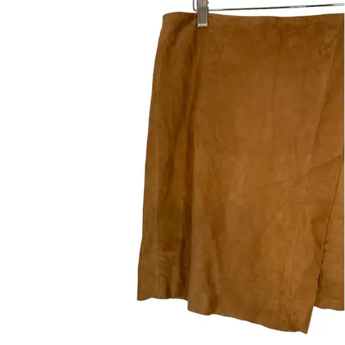 Chelsea28 Suede Leather Faux Wrap Mini Skirt Size Large NWT