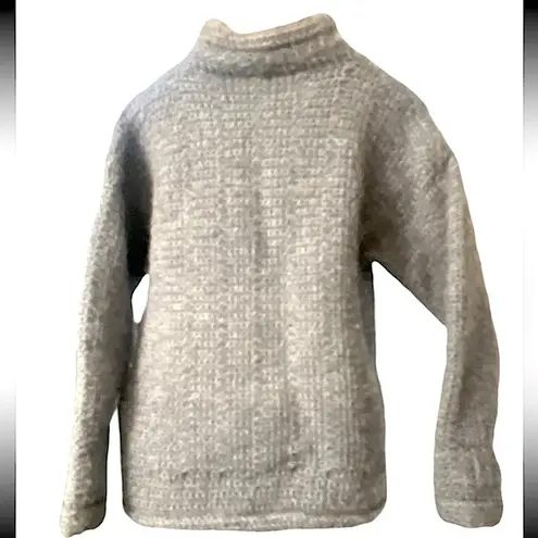 Handmade wool chunky knit crotchet sweater (no pill) Gray Size undefined