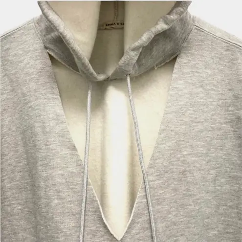 Emma & Sam Cutout Long Sleeve Hoodie Sweatshirt Gray Women’s Size S