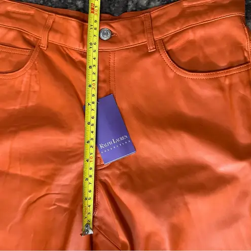 Ralph Lauren Purple Label Vintage 12 Bright Orange Leather High Rise Jeans Pants