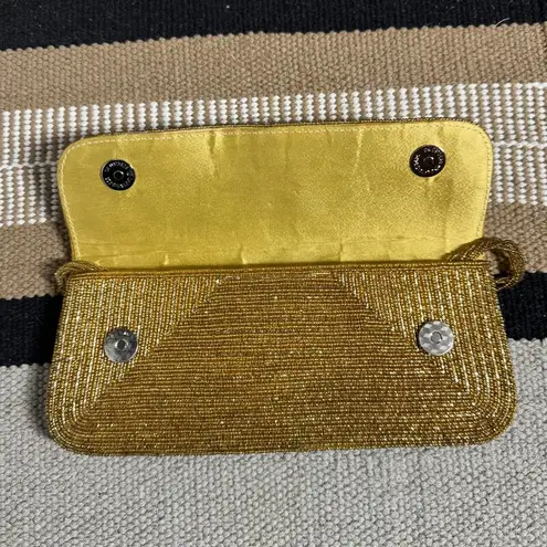 Vintage Bechamel Gold Seed Beads Embroidered Bridal Handbag Clutch Evening Party