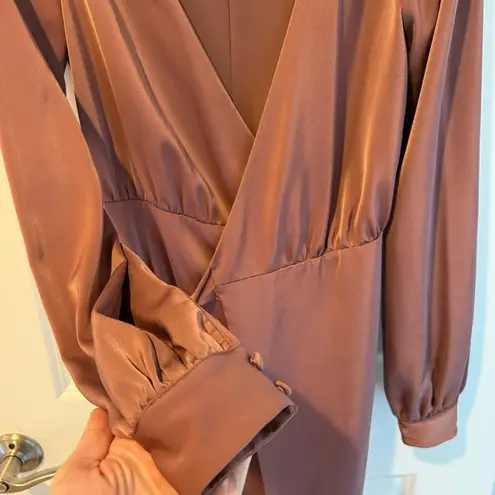 NBD Revolve  Janet Long Sleeve Mini Dress in Mauve | XS