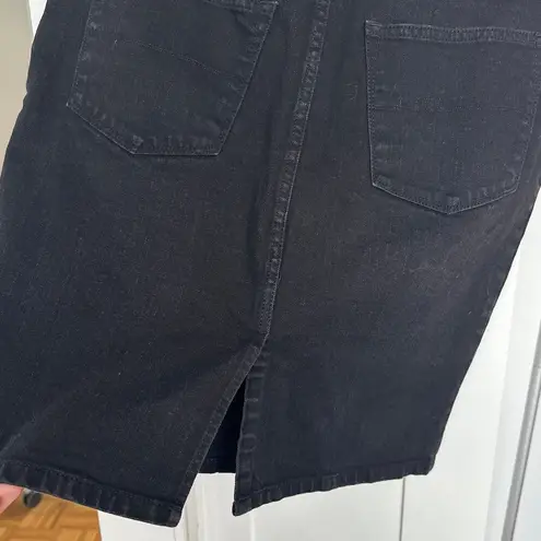 LRL Lauren Jean Co. Black Denim Pencil Knee Length Jean Skirt, Size 12P, EUC