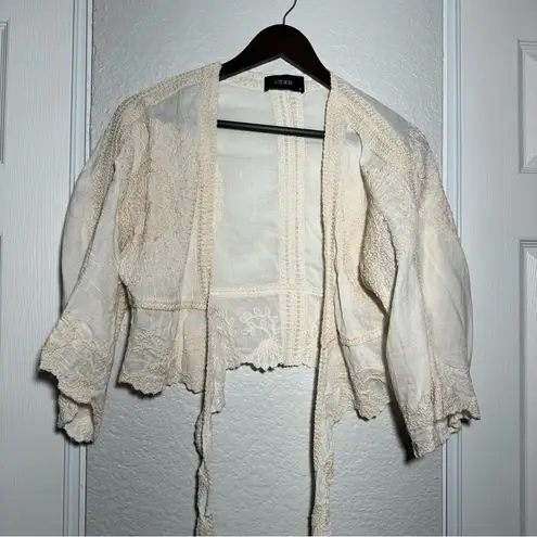 Cider • Cropped Tie Top • Boho Embroidered • Small