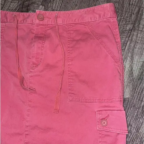 L.L.Bean  Favorite cargo mini skirt womens size 6 pink gorpcore denim pockets Jean