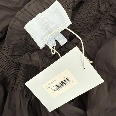 Hill House Nesli Nap Dress Size Extra Small NWT Black Smocked Midi Tiered A