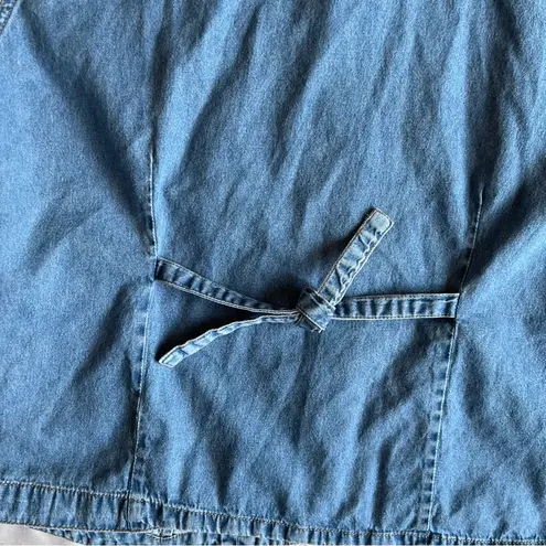 Cabin creek Cottage Core Garden Fairy Denim Embroidered Top VTG Y2K Flowers