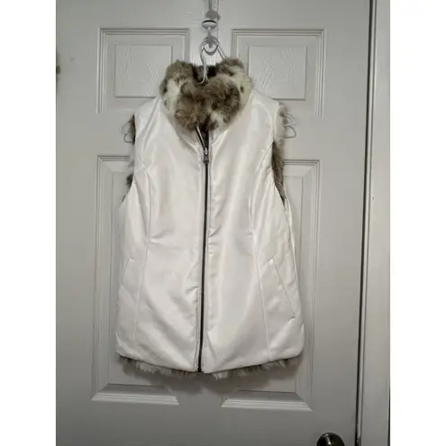 Honey Creek Women’s Reversible Faux Fur Leopard Print Vest NWT Size S Mob Wife Brown