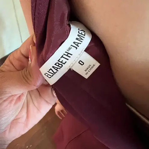 Elizabeth and James Charlie Bordeaux Burgundy Sleeveless Dress 0 XS $385 EUC