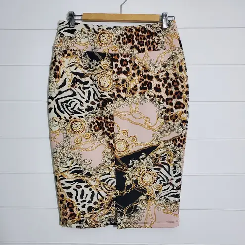 Carmen Marc Valvo CARMEN MARC VALVO LADIES PULL-ON PENCIL SKIRT Animal Print Size M