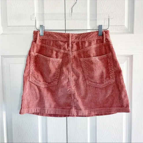 GRLFRND Pink Zamira Cotton-blend Corduroy Mini Skirt
