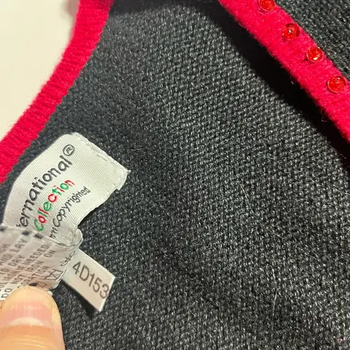 Tiara International (S) CHRISTMAS COLLECTION SWEATER BLACK/RED WITH SEQUINS NWOT