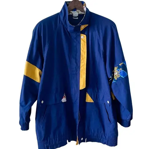Vintage 90s preppy luxe lightweight all weather sailing jacket large size L Blue
