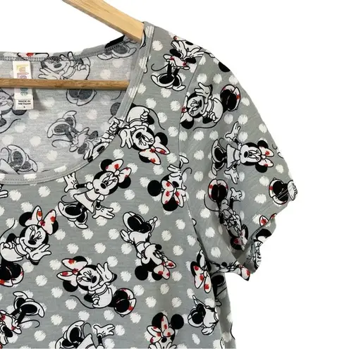 LuLaRoe  Disney Minnie Mouse All Over Print Small Stretch Blouse Shirt