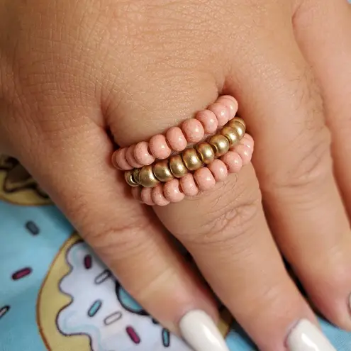 Seed Bead Flexible Ring Set