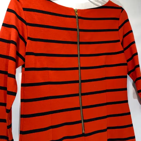 Newbury Kustom Red Black Stripe Zipper Dress Small