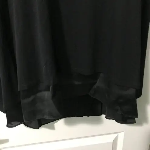 H by Bordeaux Black Layered Top Tunic Flowy Black XS NWT Ling Sleeve Round Neck