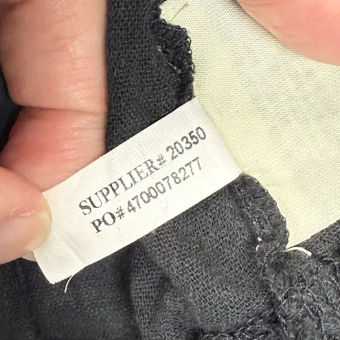 Denim & Supply Ralph Lauren Lace Top Blouse 3/4 Sleeve Black Bohemian L