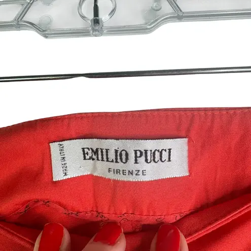 Emilio Pucci Firenze Made in Italy Orange Red Straight Leg Pants EU 40 US 6-8