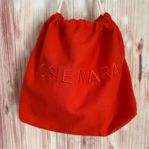 Josie Maran Red Drawstring Cosmetics Pouch Bag - Image 4