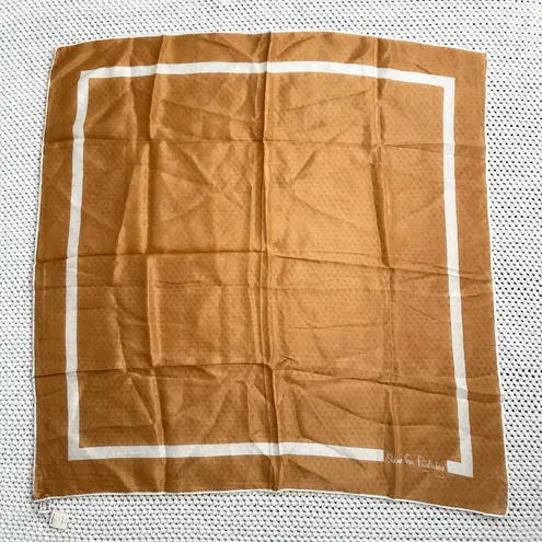 Diane Von Furstenberg  Baar & Beards Vintage Deadstock Copper Border Square Scarf