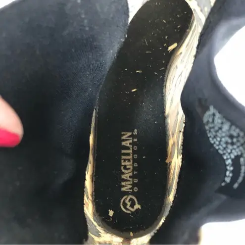 Magellan outdoors leopard water shoes cheetah print rain boots womens size 8