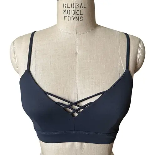 Alo Yoga Interlace Yoga Sports Bra in Dark Gray Size XS XSmall Green