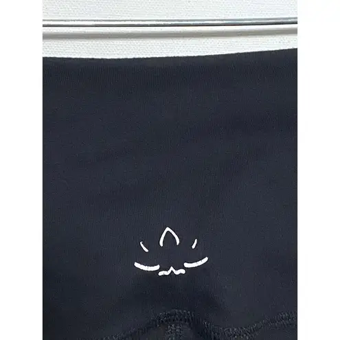 Beyond Yoga Black Leggings Cut Out Sheer Striped Sides High Waisted Womens XS