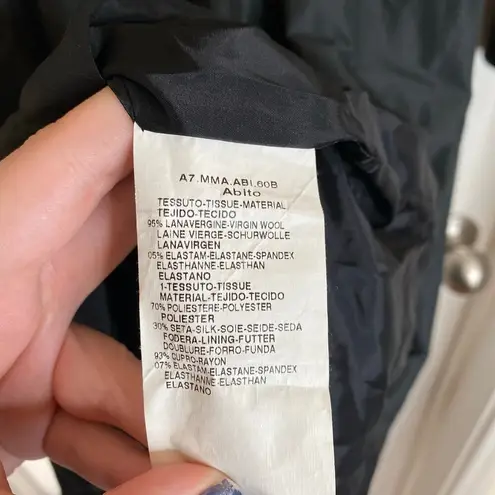 Max Mara Wool Silk Gray Dress Long Sleeve Size 42 Medium Midi