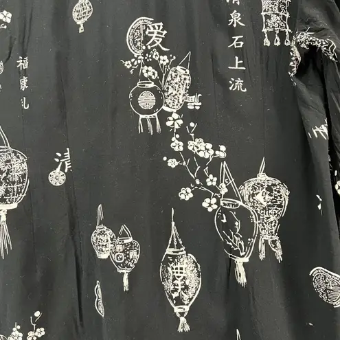 Soft Surroundings Tunic Top PL Black Pagoda Lantern Asymmetric Blouse Lagenlook