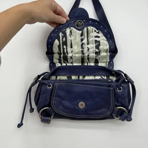 Hype Blue/Purple Leather Buckle Shoulder Bag Y2k Style Blue