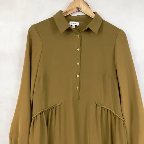 Aker Womens Tunic Top Size 38 (M) Modest Minimalist Lagenlook Eurostyle Lagom Green Size M