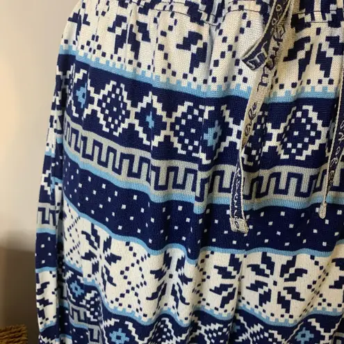 Lounge Muk Luks Blue White Fair Isle Print Set