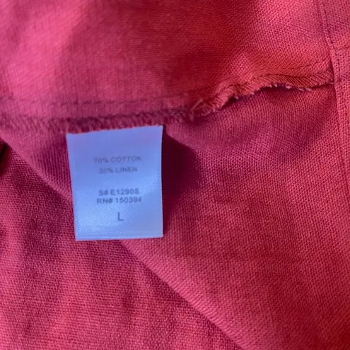 étoffe studios Women’s Linen Blend Red Skirt Tie Waist Size Large