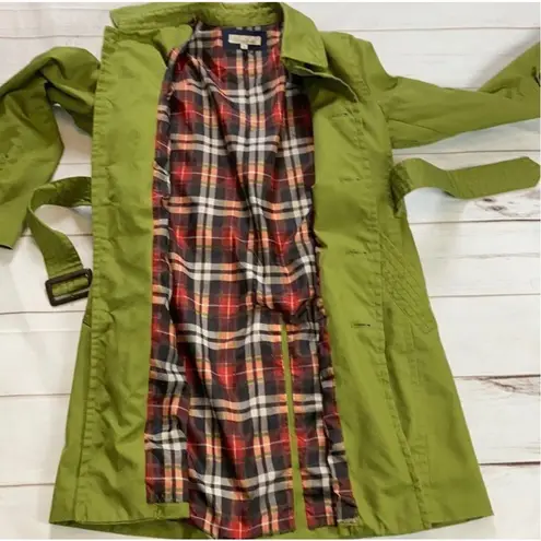 Ropé Picnic Green Belted Trench Coat Size 38/Small Green