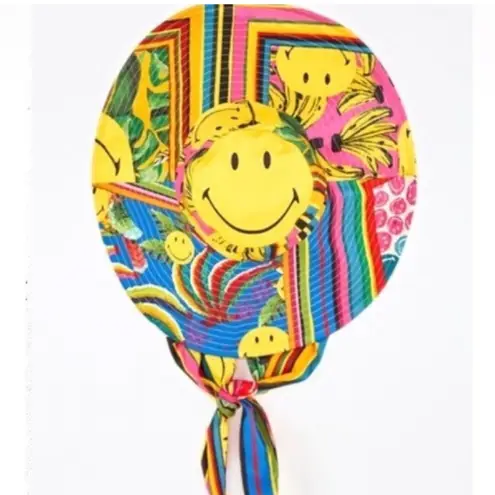 Farm Rio Mixed Scarves Smiley Hat NWT RARE ☀️