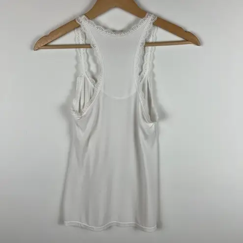 B.tempt'd NWT  Camisole Rib Knit Pajama Top with Lace‎ Trim White Size Small