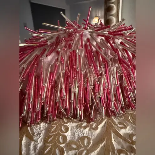 Handcrafted Pink Beaded Fringe Purse – Made in India – NWT