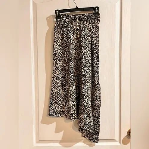 Nine West  Luxe Animal Collection Leopard Print Asymmetric Hem Midi Skirt